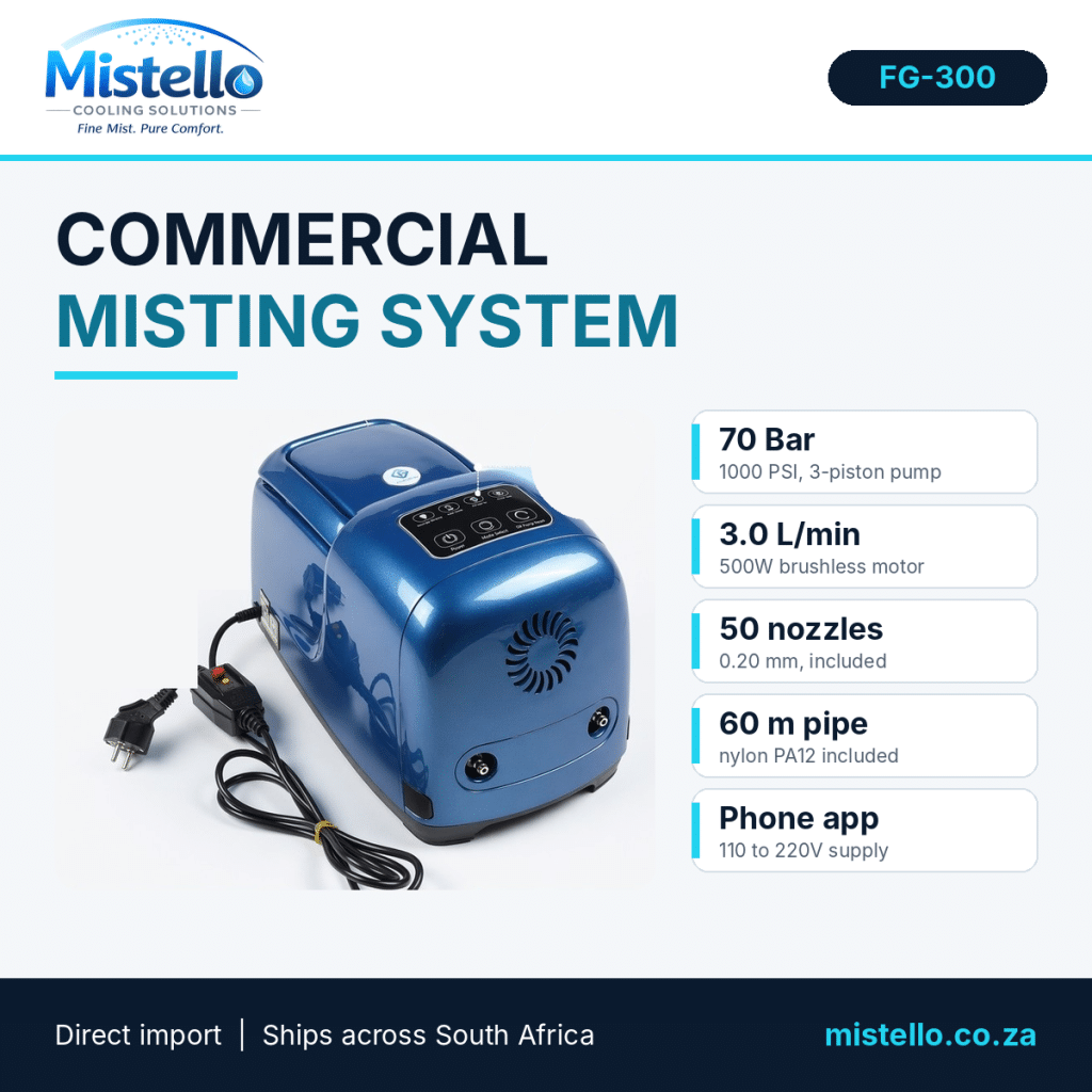 Rust Evap Commercial Misting System | Powerful 70 Bar FG-300